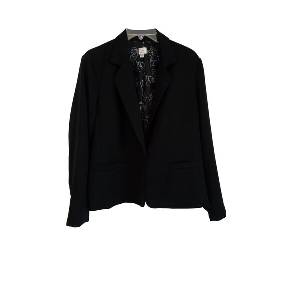 a new day black blazer novelty inside faces print - Picture 1 of 6